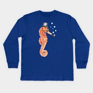 Victorian Seahorse Kids Long Sleeve T-Shirt